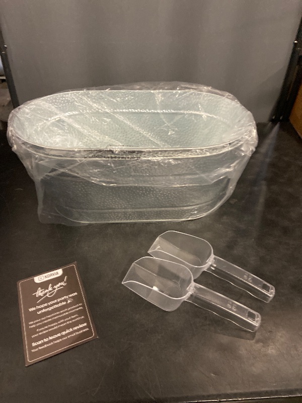 Photo 1 of 2 Pack Galvanized Tub with Handles - Beverage Tub with 2 Ice Scoops, 3 Gallon Ice Bucket for Parties, Metal Drink Buckets for Parties for Champagne Cocktails Wine Cooling for Mimosa Bar Supplies