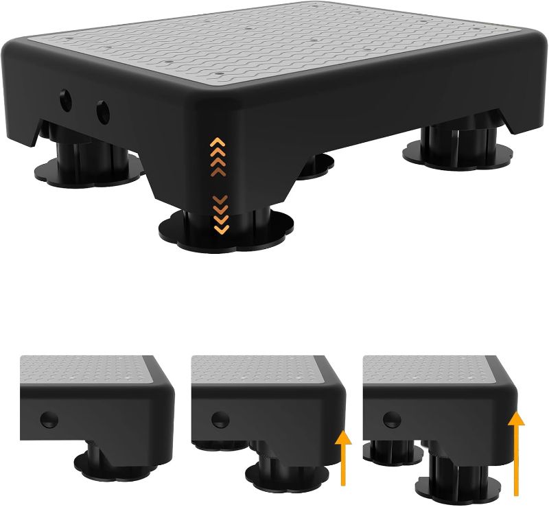 Photo 1 of Adjustable Step Stool for Adults, Toddler Step Stools, 600 LBS Capacity Non-Slip Safety Step Platform for Elderly and Kids, Portable Stair Assist for Cars, Bedside, Kitchen, and Shower, Grey
