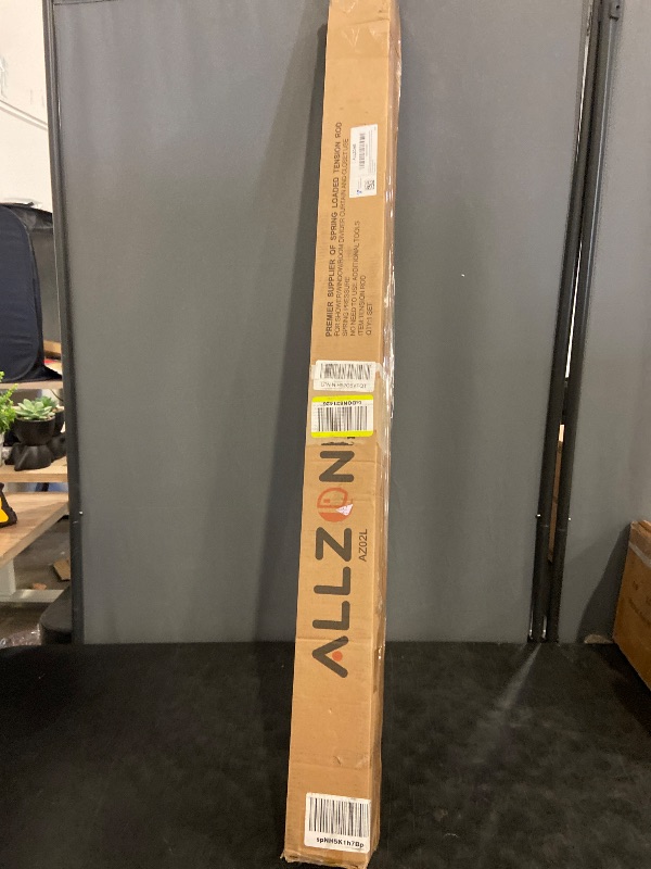 Photo 1 of ALLZONE Tension Curtain Rod for Window, 83-123 Inches, Heavy Duty Curtain Rods No Drilling, Non-Slip Bathroom Shower Tension Rod, Renter Friendly, Adjustable, Spring Loaded, Extra Long, Black