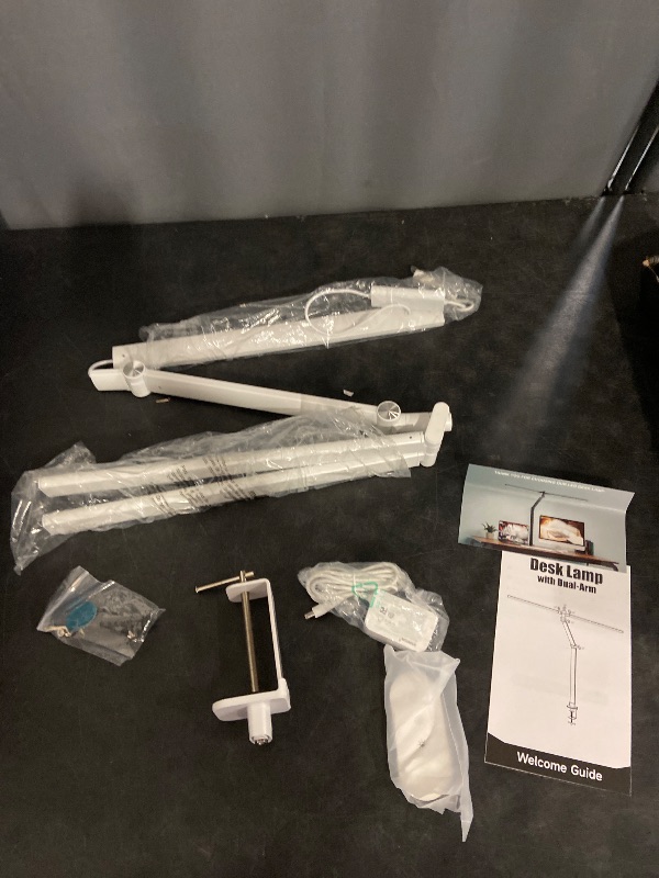 Photo 1 of 2-in-1 LED Desk Lamp, 24W Brightest with Table Lamp with Clamp, Desk Light with Flexible Swing Arm,3 Color Modes Stepless Dimmable Double Head Architect Desk Lamps for Home Office Workbench Reading
