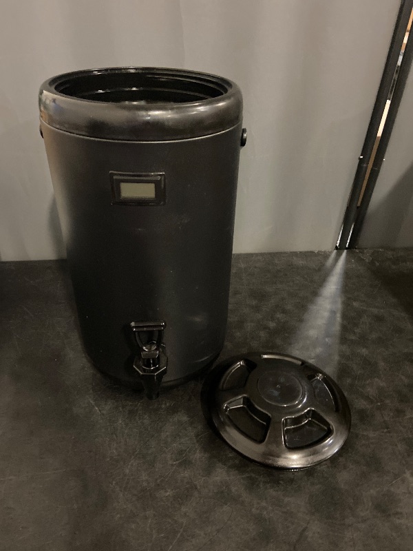 Photo 1 of Hot Beverage Dispenser, Stainless Steel Insulated Beverage Dispenser Cold and Hot Drink dispenser with Thermometer–3.2-Gallons 12 Liters Water Dispenser with Spigot for Tea & Coffee, Water