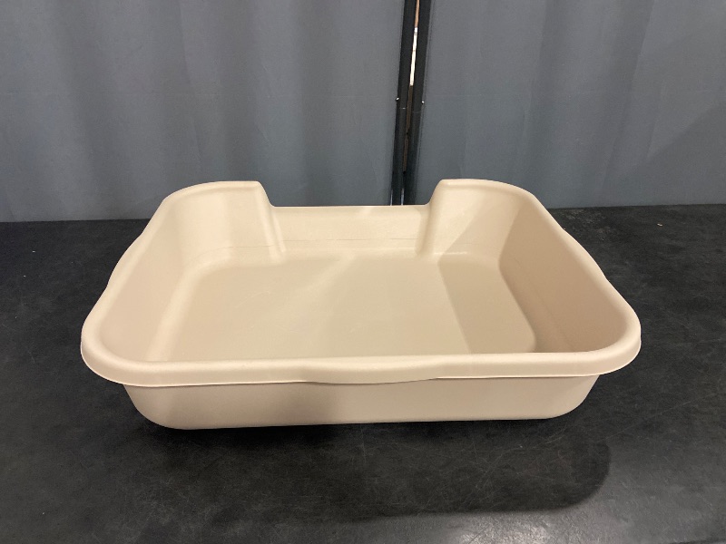 Photo 1 of 1 Pack of Extra Large Cat Litter Box (ABS Material), Low Entry Senior Litter Pen for Geriatric Kitty Big Cats, Jumbo Pet Safe Litter Boxes Tray for Pets Potty (Beach Sand, 24" L x 20" W)
