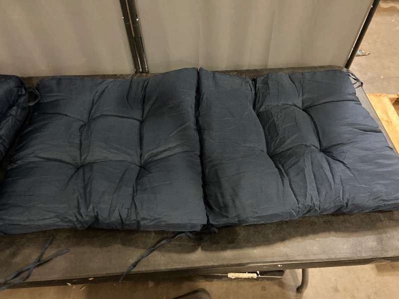 Photo 1 of High Back Outdoor Chair Cushions Set of 2 Waterproof Replacement Seat Pad for Patio Furniture Garden Thicken Outdoor Patio Chair Cushion Navy Blue,41.7"*20.8"*3.9"
