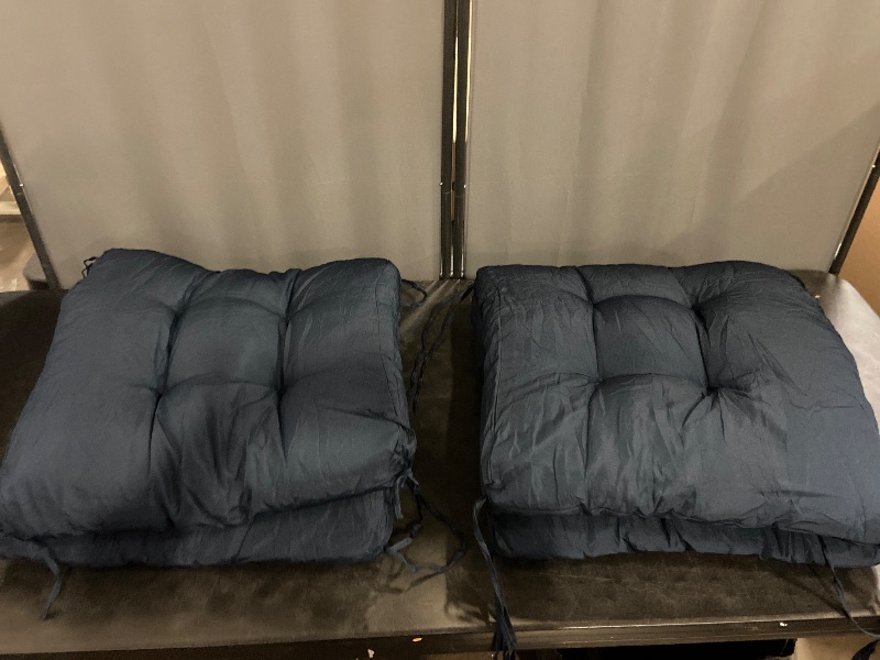Photo 1 of High Back Outdoor Chair Cushions Set of 2 Waterproof Replacement Seat Pad for Patio Furniture Garden Thicken Outdoor Patio Chair Cushion Navy Blue,41.7"*20.8"*3.9"
