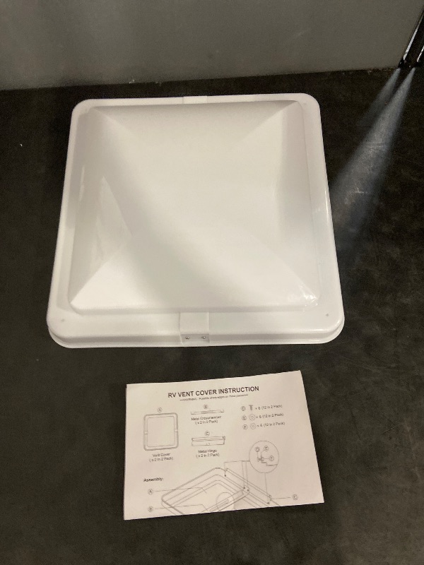 Photo 1 of Camp'N 14.5 Inch Universal RV Roof Vent for Trailer, Camper, Motorhome - RV Vent Covers for Roof - OEM Lid Replacement (14.5 x 14.5 White 1-Pack)