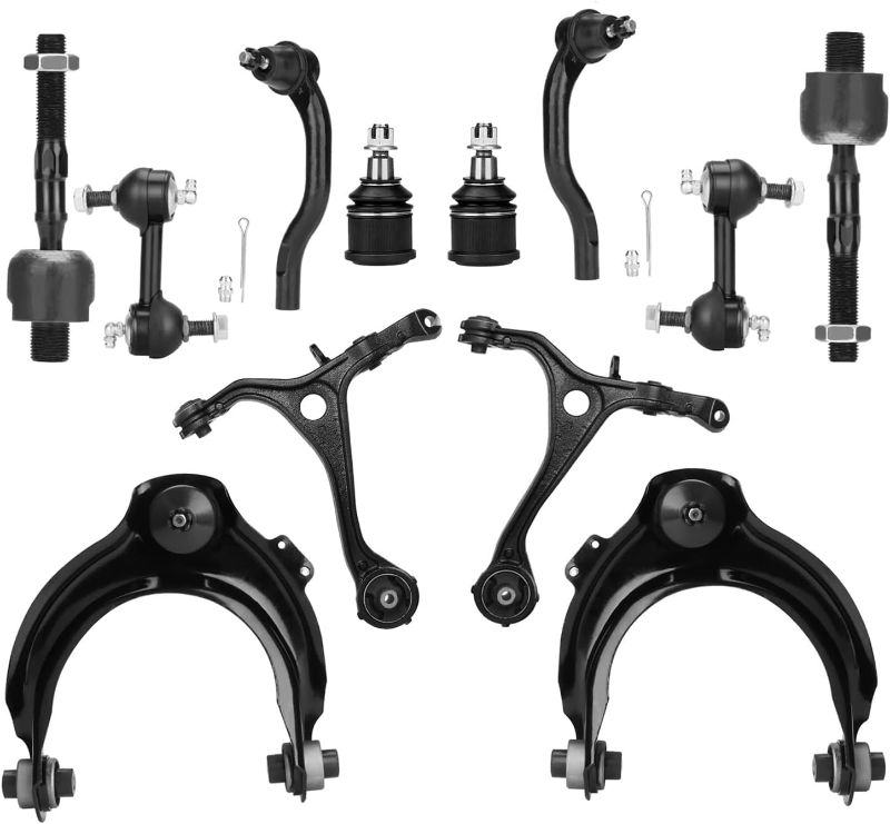 Photo 1 of Front Suspension Kit Upper Lower Control Arms Ball Joints Fit for Honda Accord 2003 2004 2005 2006 2007, Fit for Acura TSX 2004 2005 2006 2007 2008-12 pcs Ball Joints Sway Bars Tie Rods.
