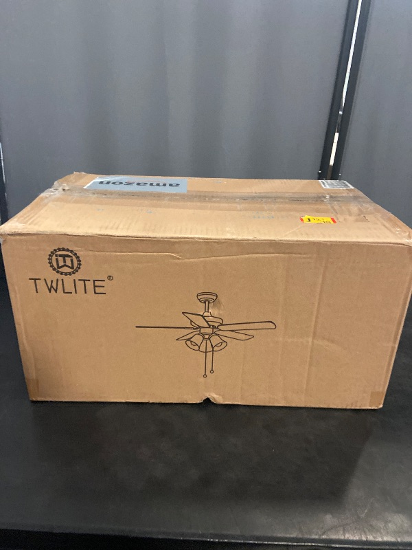 Photo 1 of 42 Inch Indoor Ceiling Fan with Pull-Chain and Three LED Light Bulbs Base, Traditional 3-Speeds Reversible Blades Ceiling Fan (White)
