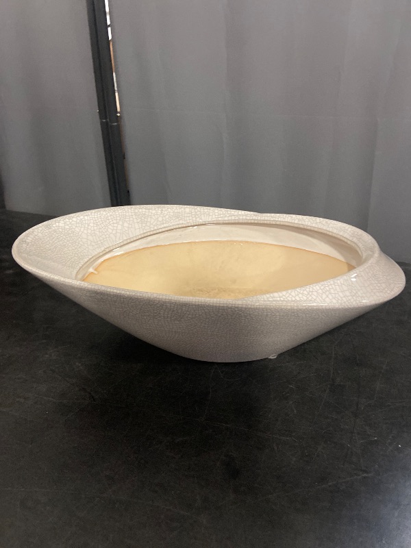 Photo 1 of Bonsai Pots - 18 Inch Ceramic Plant Pot for Bonsai Tree, Modern Indoor & Outdoor Succulent Planter with Drainage, Room Decor, Gifts for Plant Lovers, White-Black
