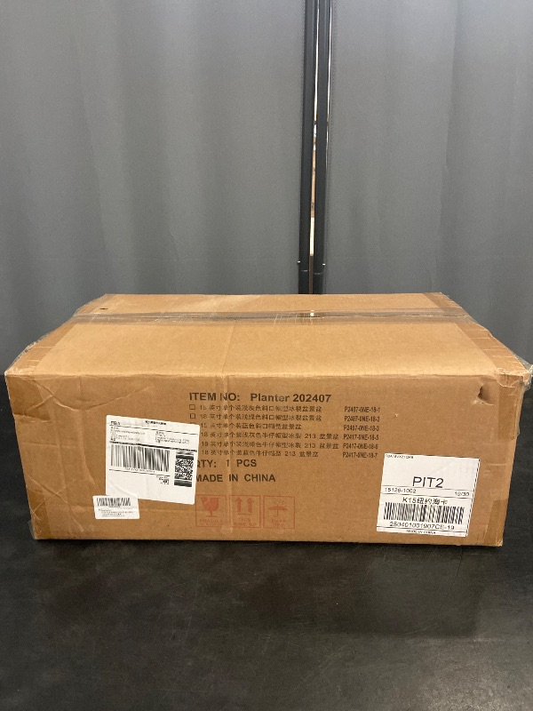 Photo 1 of Bonsai Pots - 18 Inch Ceramic Plant Pot for Bonsai Tree, Modern Indoor & Outdoor Succulent Planter with Drainage, Room Decor, Gifts for Plant Lovers, White-Black
