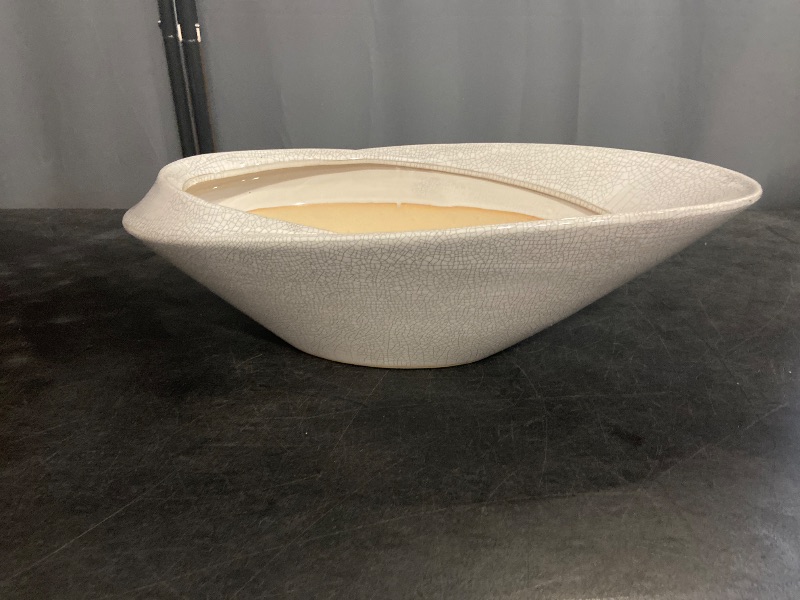 Photo 1 of Bonsai Pots - 18 Inch Ceramic Plant Pot for Bonsai Tree, Modern Indoor & Outdoor Succulent Planter with Drainage, Room Decor, Gifts for Plant Lovers, White-Black
