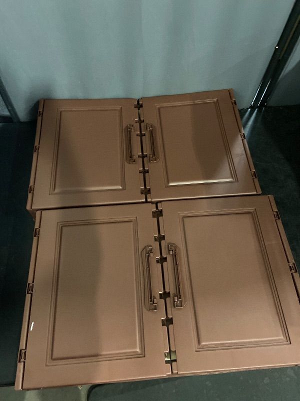 Photo 1 of 520QT/130GAL Storage Bins with 1 lid, Stackable Storage Bins Closet Organizers and Drawer Foldable Storage Bins Container with door Foldable Storage Box for Home,Office, Dorm Room(104Qt X 5)
