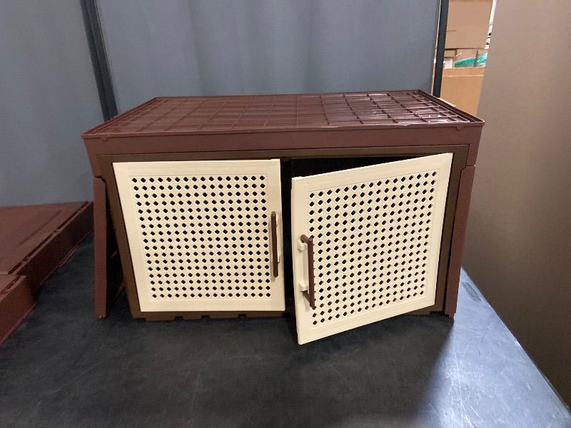 Photo 1 of 520QT/130GAL Storage Bins with 1 lid, Stackable Storage Bins Closet Organizers and Drawer Foldable Storage Bins Container with door Foldable Storage Box for Home,Office, Dorm Room(104Qt X 5)
