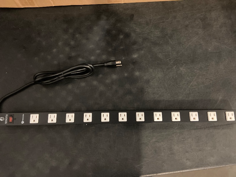 Photo 1 of 12 Outlet Surge Protector Metal Power Strip, 1800J Mountable Power Outlet, Heavy Duty Workshop Metal Power Strip for Commercial, Industrial, School and Home,15A 125V 1875W (6FT)
