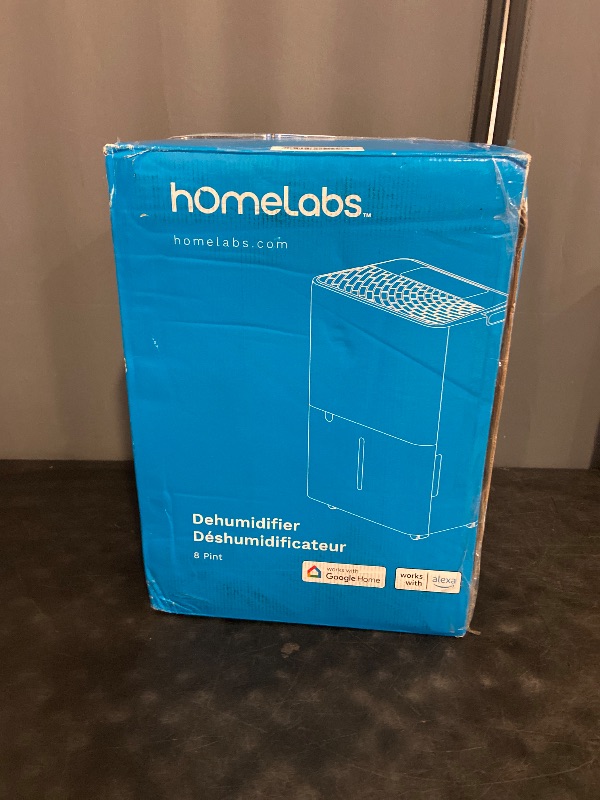 Photo 1 of hOmeLabs 8 Pint Wi-Fi Dehumidifier for up to 1,800 Sq Ft Rooms (MAX 24 Pint at 95°F, 90% RH) – Ultra Quiet, Compact Design with Smart Controls and Drain Hose
