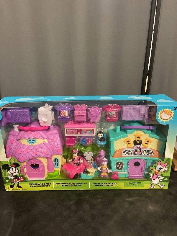 Photo 1 of Disney Store Official Minnie Mouse House & Daisy Duck Café Playhouse Toys Play Set - Interactive Play House - Poseable Daisy & Minnie Figures, with Accessories, Perfect for Toddlers