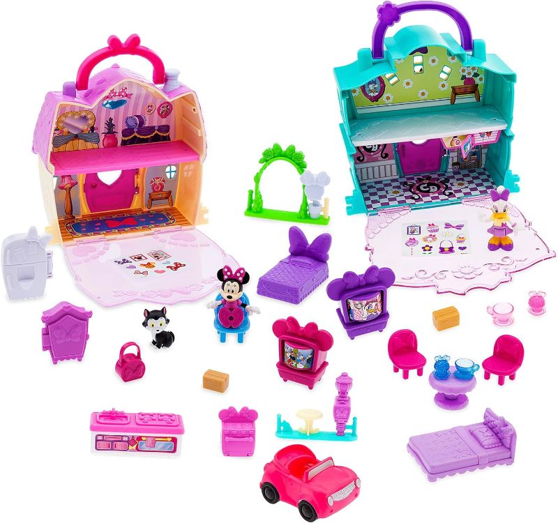Photo 1 of Disney Store Official Minnie Mouse House & Daisy Duck Café Playhouse Toys Play Set - Interactive Play House - Poseable Daisy & Minnie Figures, with Accessories, Perfect for Toddlers