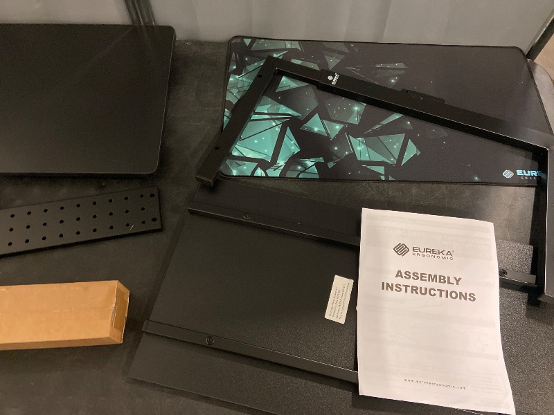 Photo 1 of EUREKA ERGONOMIC PC Stand Computer Cart, Height Adjustable Tower Stand 2-Tier Suit for ATX Case Printer, Metal Rolling Cart on Wheels for Gaming Home Office, Black
