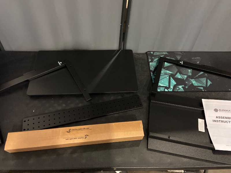 Photo 1 of EUREKA ERGONOMIC PC Stand Computer Cart, Height Adjustable Tower Stand 2-Tier Suit for ATX Case Printer, Metal Rolling Cart on Wheels for Gaming Home Office, Black
