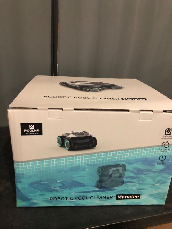Photo 1 of POOLMR Cordless Robotic Pool Cleaner, Pool Vacuum for Inground Pools up to 2512 Sq.ft, Wall-Climbing & Waterline Cleaning with Dual Filter, Triple-Motors, Lasts 180 Mins Runtime