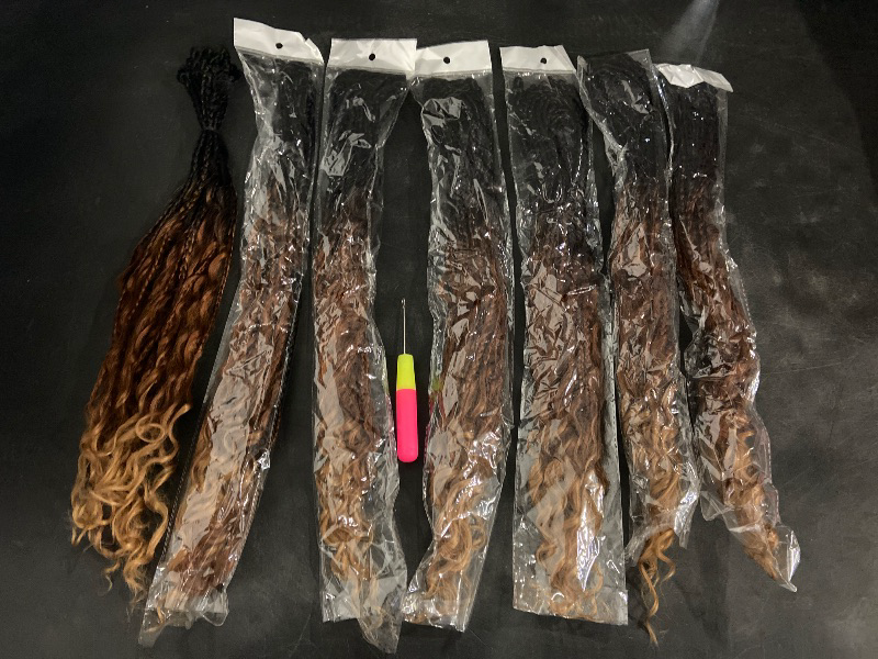 Photo 1 of ToyoTress Toceana Curly Locs Crochet Hair - 26 Inch 7 Pcs (96 Strands) 3 Tones Ombre Brown Pre-looped Crochet Locs, Crochet Faux Locs Pre-twistedBraids Synthetic Braiding Hair (26 Inch,OT30/27-7P)