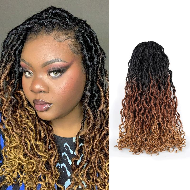 Photo 1 of ToyoTress Toceana Curly Locs Crochet Hair - 26 Inch 7 Pcs (96 Strands) 3 Tones Ombre Brown Pre-looped Crochet Locs, Crochet Faux Locs Pre-twistedBraids Synthetic Braiding Hair (26 Inch,OT30/27-7P)