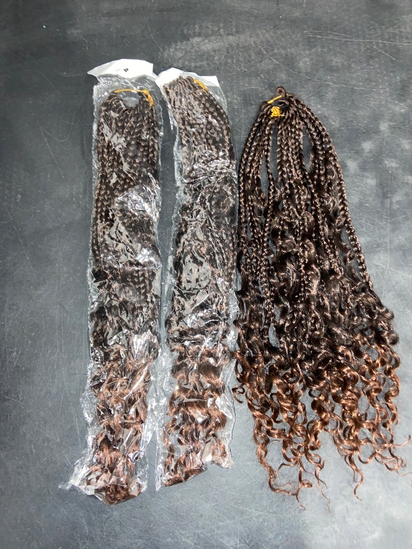 Photo 1 of Flagship Boho Crochet Braids,Goddess Box Braids Crochet Hair, 10 Inch Boho Braids for Black Women,3 Packs Boho Crochet Hair for Women,Bohomian Pre looped Hair Extension-T30
