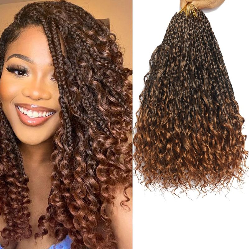 Photo 1 of Flagship Boho Crochet Braids,Goddess Box Braids Crochet Hair, 10 Inch Boho Braids for Black Women,3 Packs Boho Crochet Hair for Women,Bohomian Pre looped Hair Extension-T30
