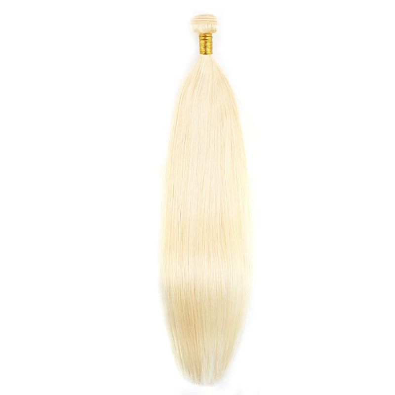 Photo 1 of 613 Blonde Remy Human Hair Bundle Silky Straight Double Weft Virgin Human Hair Weave 1 Bundle 14 inch