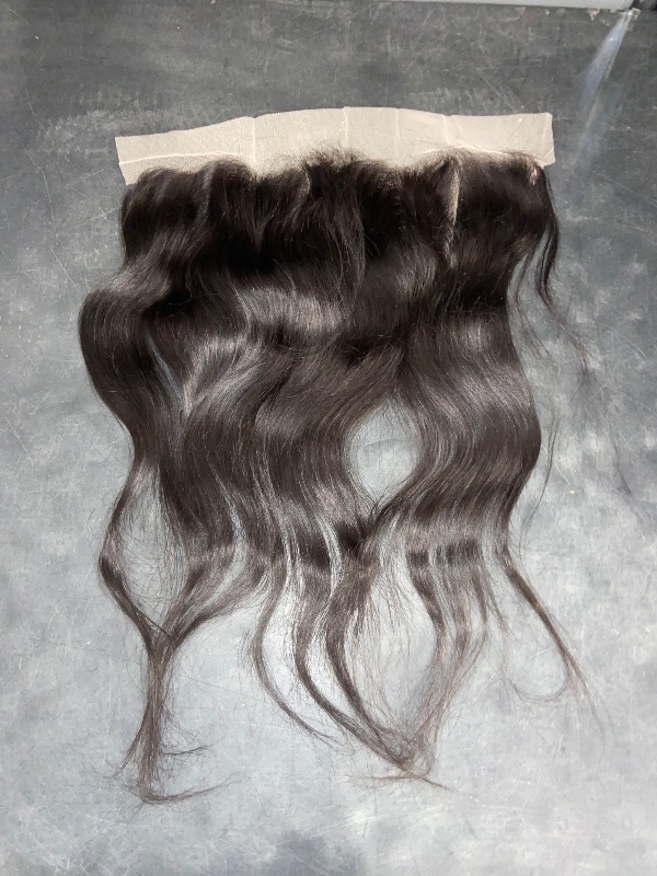 Photo 1 of 13x4 Closure Human Hair,Silky Skinlike Real Hd Lace Free Part Natural Hairline Clean 100% Human Hair Frontal Pre-Plucked Straight Natural Black 18 Inch