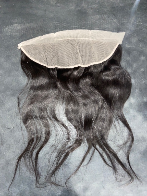 Photo 1 of 13x4 Closure Human Hair,Silky Skinlike Real Hd Lace Free Part Natural Hairline Clean 100% Human Hair Frontal Pre-Plucked Straight Natural Black 18 Inch