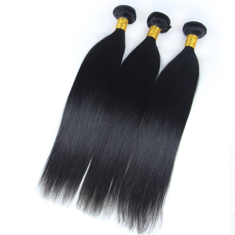Photo 1 of Brazilian Hair 100% Unprocessed Human Virgin Hair Straight Weave Weft Natural Black 3Bundles 20inch 22inch 24inch