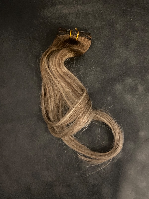 Photo 1 of RUNATURE Clip in Hair Extensions Human Hair Balayage Clip in Human Hair Extensions for Women Soft Remy Natural Hair Straight 10 Inch 50g 3pcs #3/8/22 Walnut Brown to Blonde Balayage
