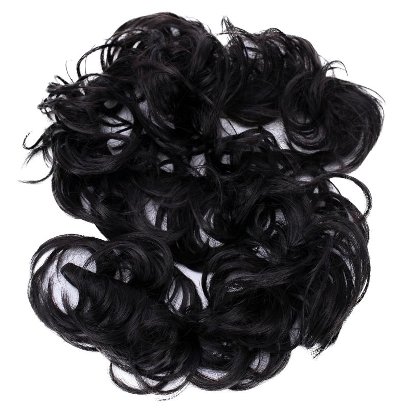 Photo 1 of CAISHA Hairpiece Hair Wrap Heat-resistant Synthetic Fibres Curly Messy Updo Black HW6

