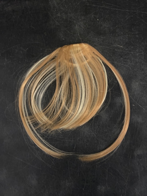Photo 1 of Clip in Bangs, Wispy Bangs Hair Clip,Natrual Fake Bangs Fringe with Temples Hairpieces for Women Clip on Faux Bangs Hair Extensions for Daily Wear Ash Blonde