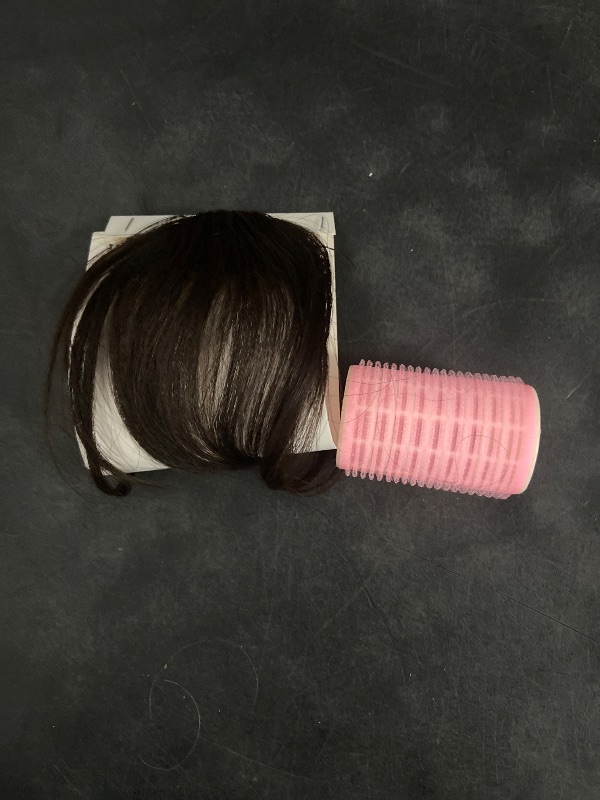 Photo 1 of NAYOO Bangs Hair Clip- Dark Brown Fake Bangs 100% Real Human Hair Extensions Wispy Bangs for Women Fringe with Temples Hairpieces Curved Bangs for Daily Wear?Dark Brown Wispy Bangs?