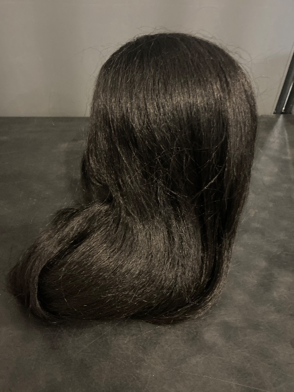 Photo 1 of Mannequin Head with 100% Real Hair, 16" Cosmetology Mannequin Manikin Training Practice Doll Head for Hairdresser Braiding Hair Styling Hairdressing with Clamp Holder- Black