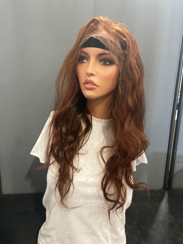 Photo 1 of 13x4 Lace Front Wigs Human Hair Chocolate Brown Body Wave Human Hair Wig 250% Density Hd Lace Front Wigs Pre Plucked Glueless Brown Human Hair Wig 24 Inch