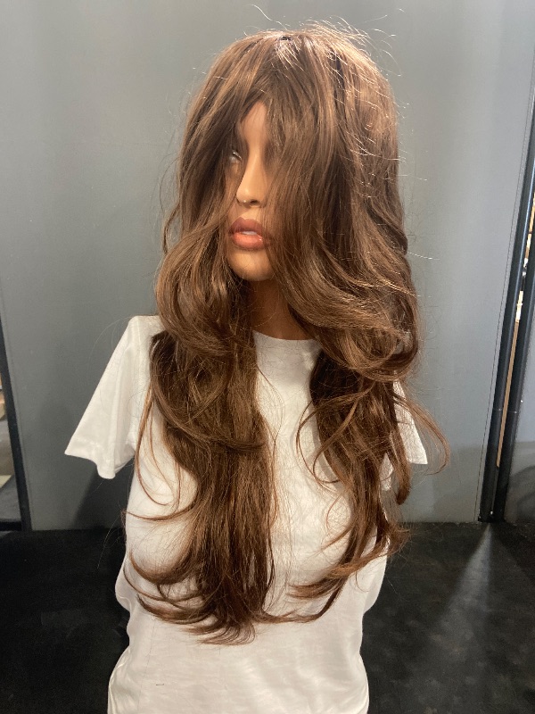 Photo 1 of MapofBeauty 24 Inch/60cm Charming Synthetic Fiber Long Wavy Hair Women Party Full Wig (Brown)
