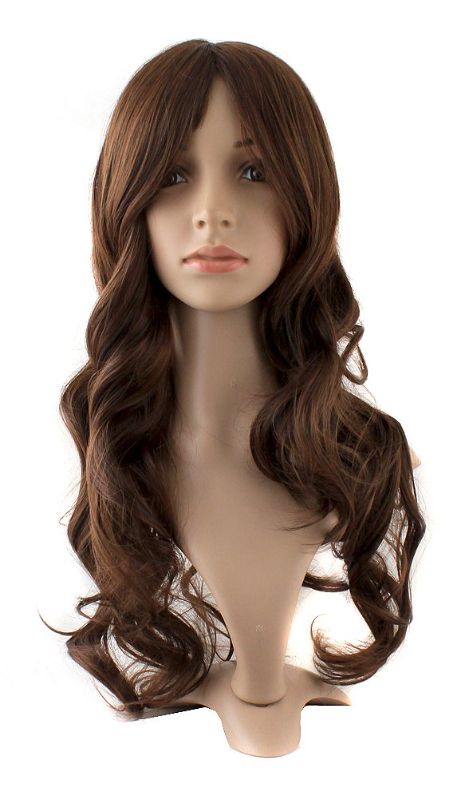 Photo 1 of MapofBeauty 24 Inch/60cm Charming Synthetic Fiber Long Wavy Hair Women Party Full Wig (Brown)
