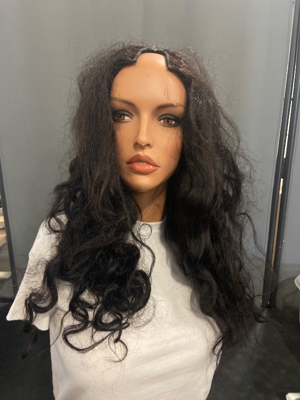 Photo 1 of V Part Wig Human Hair Body Wave Natural Black 22 Inch | Body Wave Human Hair Wig Upgrade U Part Human Hair Wigs for Black Women Glueless Wig Wear and Go 180 Density
