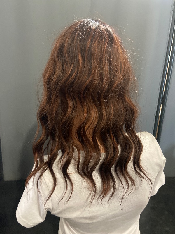 Photo 1 of Chocolate Brown Wig with Bangs Short Wavy Wigs for Women Curly Bob Style Wear and Go Natural Synthetic Wigs for Halloween Costumes Cosplay Daily Party Use 16IN
