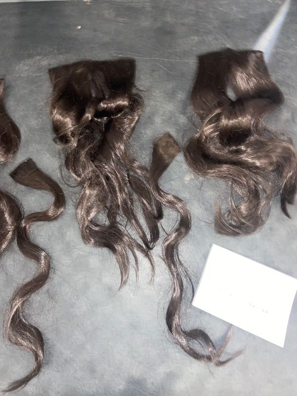 Photo 1 of Clip in Hair Extensions, 6 PCS 1 6 Inch Hair Extensions Clip Ins, Dark Brown Long Wavy Hairpieces(16inch, 6pcs, Dark Brown)