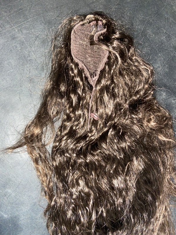 Photo 1 of FESHFEN Ponytail Extensions - 26 inch Drawstring Long Curly Wavy Clip in Ponytails Synthetic Hair Piece Pony Tail Hairpieces for Women, Light Brown
