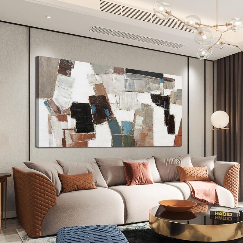 Photo 1 of Dimpaga Abstract Canvas Wall Art Modern Wall Art Decor Pictures Wall Decor Minimalist Geometric Line Artwork for Walls Textured Wall Art Prints 20"X40" For Room Living Room Bedroom Office Decor