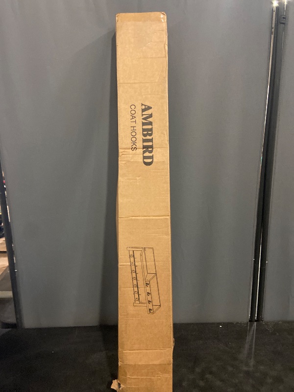 Photo 1 of AMBIRD Coat Rack Wall Mount, 35 inch Large Wall Hooks with Shelf, Entryway Shelf with 7 Dual Coat Hooks 4 Key Hooks Mail Organizer, Wooden Coat Hanger and Key Holder Wall Mount
