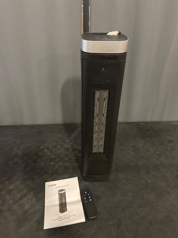 Photo 1 of Portable Space Heater, 1500W Ceramic Heating Fan with Thermostat, Remote Control, 3 Heating Modes, 70° Oscillation, Ideal for Office, Home, and Bedroom Use
