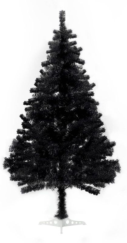 Photo 1 of Black Christmas Tree, 6ft Artificial Tinsel Christmas Tree for Home Decorations?550 Branch Tips Premium Hinged Holiday Xmas Tree for Halloween Decor