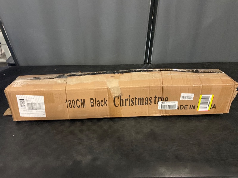 Photo 1 of Black Christmas Tree, 6ft Artificial Tinsel Christmas Tree for Home Decorations?550 Branch Tips Premium Hinged Holiday Xmas Tree for Halloween Decor