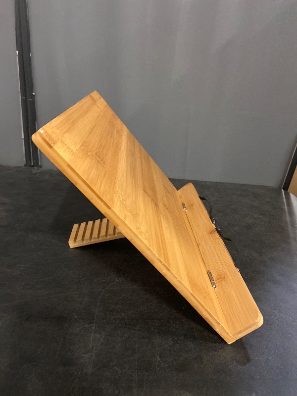 Photo 1 of (19.68 x 14 Inches) Extra Large A+ XL Bamboo Book Stand for Textbooks Reading Hands Free, Cookbook Stand, Laptop, iPad, Tablet PC, Music Book, with Adjustable Motherboard Angle