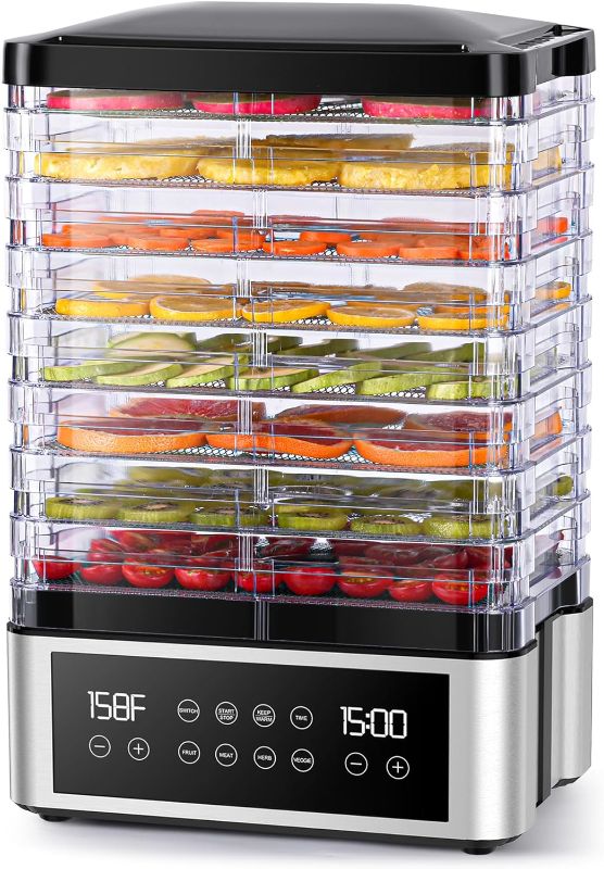 Photo 1 of Food Dehydrator Machine, 8 Stainless Steel Trays Food Dehydrator with 48H Digital Adjustable Timer & Temperature Control, Dehydrators for Jerky, Fruit, Veggies, Meat, Herbs, Dog Treats